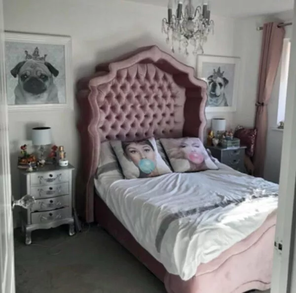velvet bed frame with storage