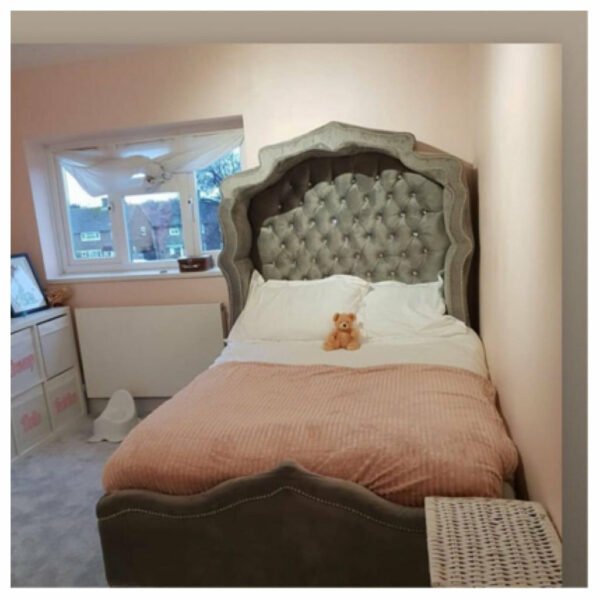 crushed velvet ottoman bed