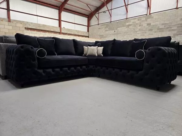 Royal black corner sofa