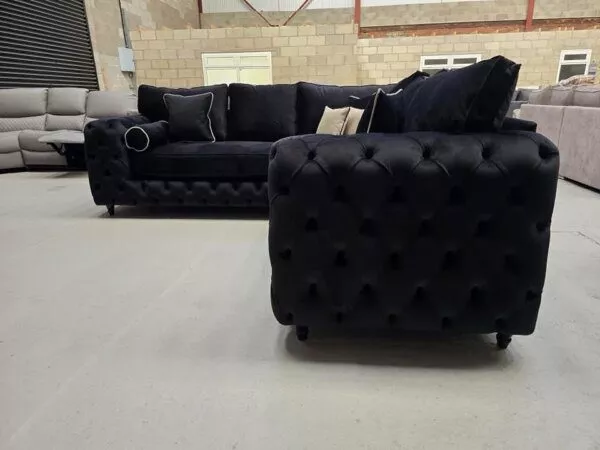 Royal black corner sofa