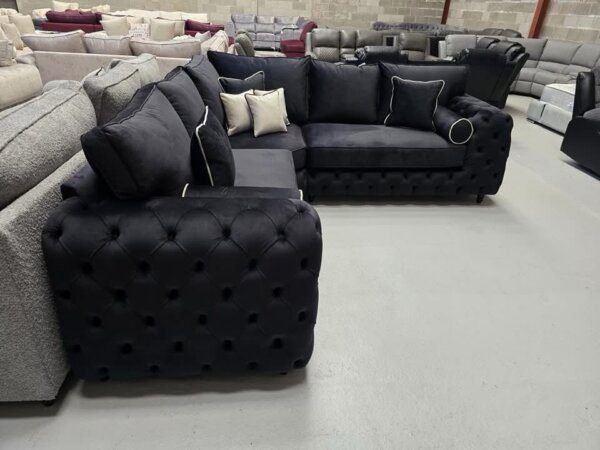 Royal black corner sofa