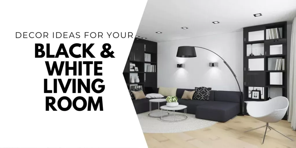 black and white living room