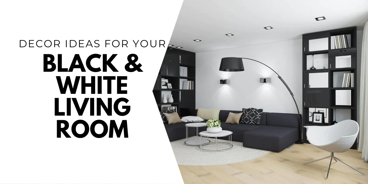 black and white living room