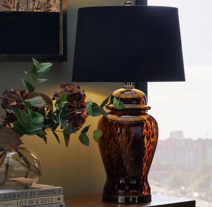 Dappled print luxury glass lamp