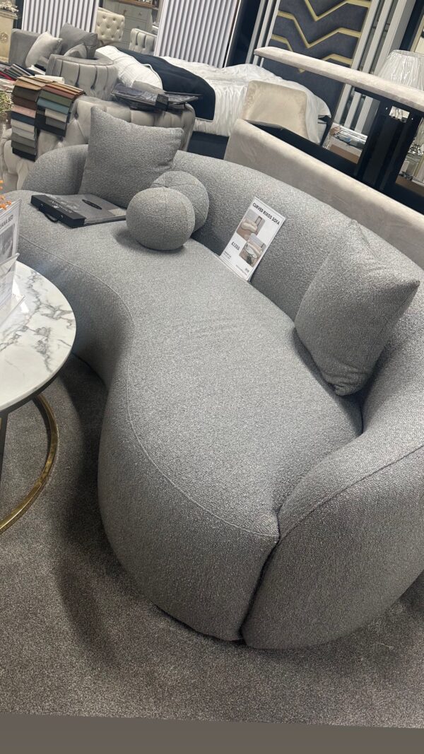 Boucle curved sofa grey