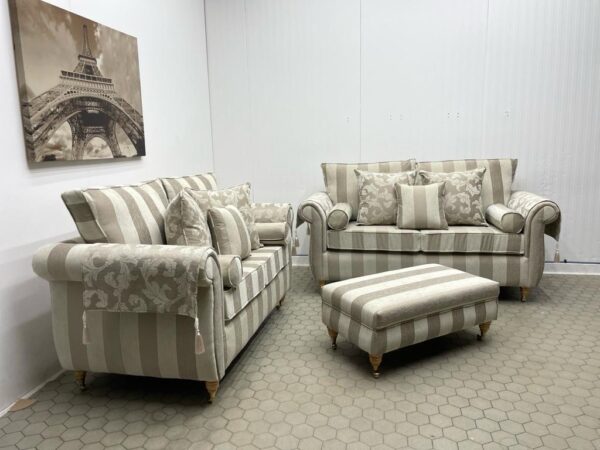 Grand Windsor sofa in stripe luxury fabric