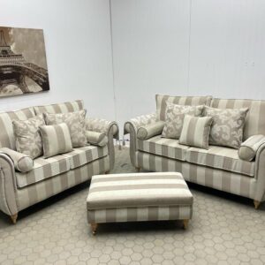 Grand Windsor sofa in stripe luxury fabric