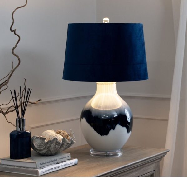 Blue seaside glass lamp