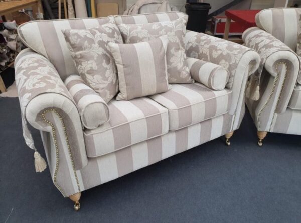 Grand Windsor sofa in stripe luxury fabric