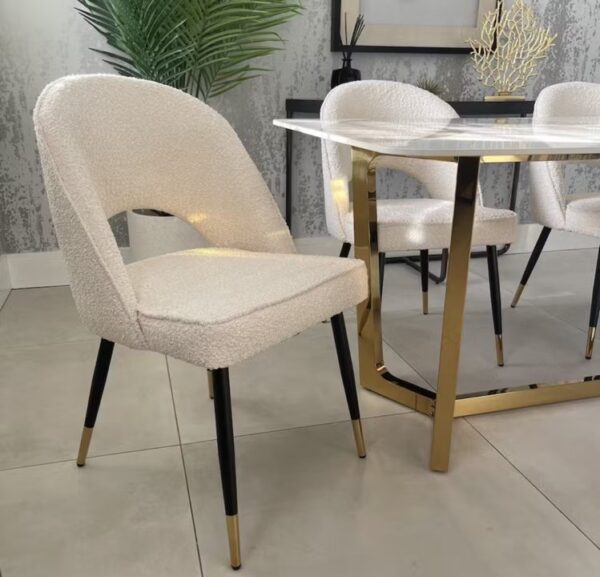Lucien Gold Marble Dining Table