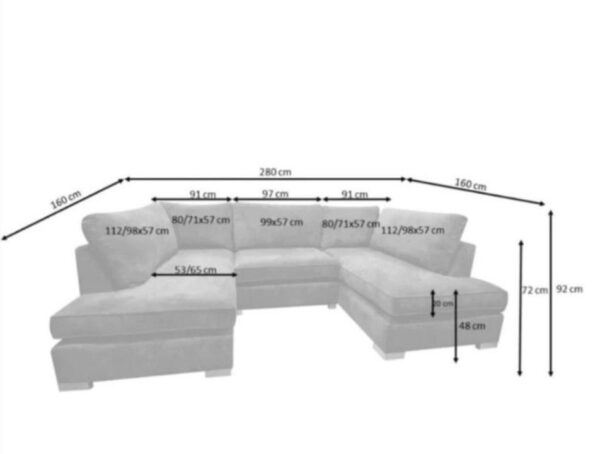 London u shape sofa