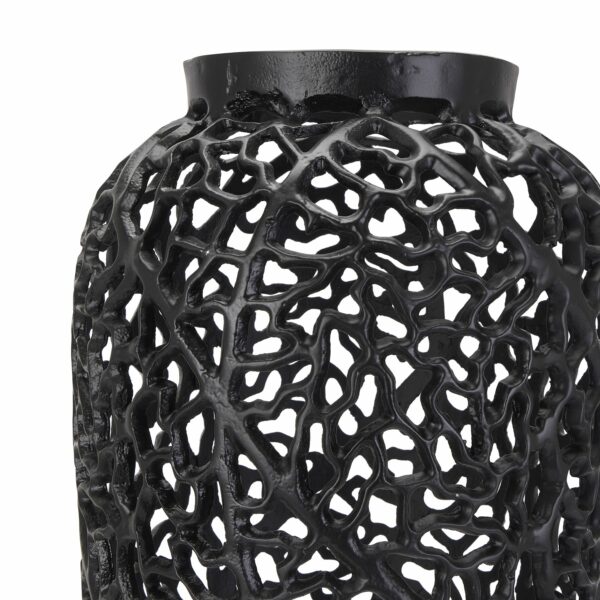 Black Cast Lattice floor standing Vase