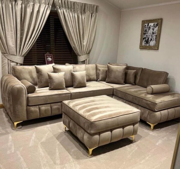 Oyster L shape sofa with footstool