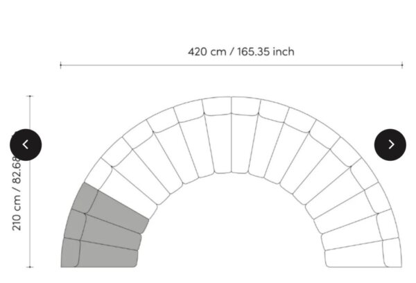Curved linear sofa