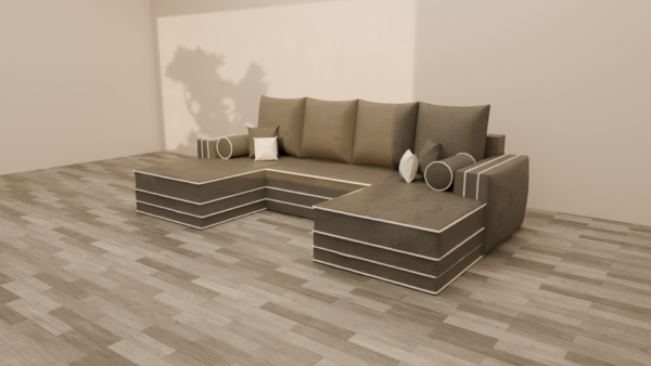 Zara chaise u shape sofa