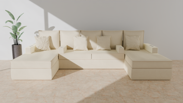 Linear Ellis u shape cinema sofa with cup holders