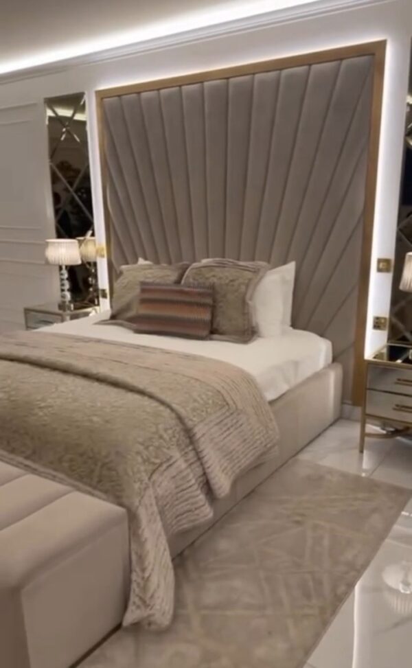 Luxury sunrise bed with gold trim