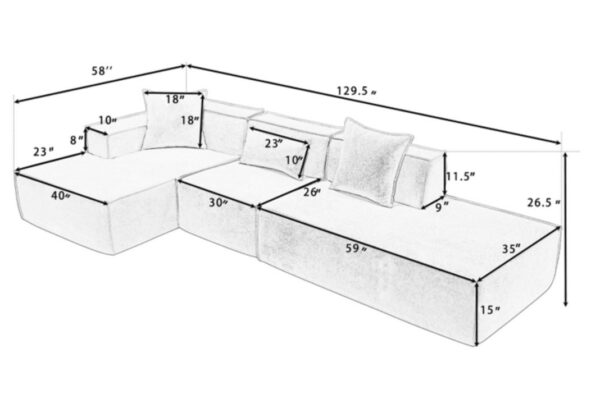 Capri sectional reversible corner sofa