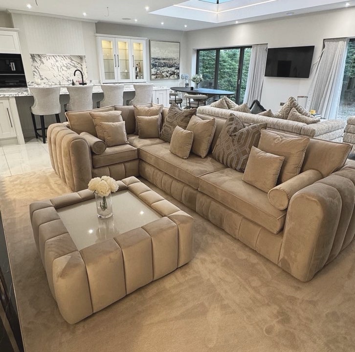 Oyster Oxford L shape sofa