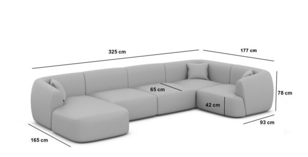 U shape sofa measurements