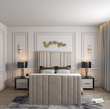 bed with headboard