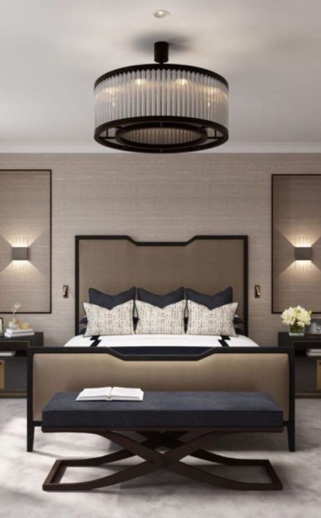 bed with headboard