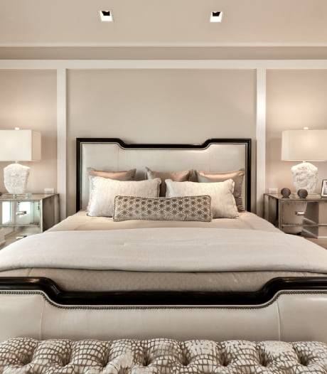bed with headboard