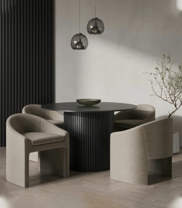 Singapore Round Oak Dining Table With Chair Options