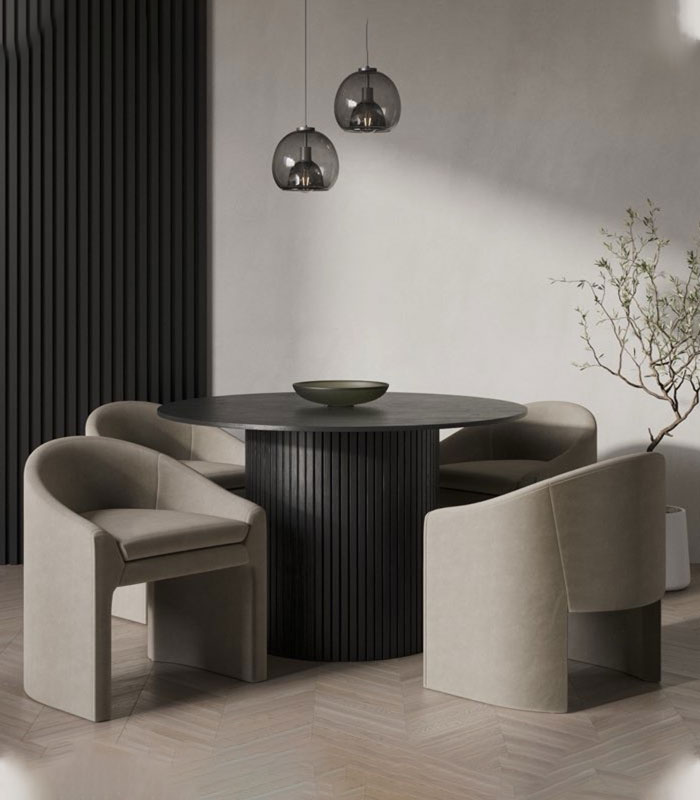 Singapore Round Oak Dining Table With Chair Options