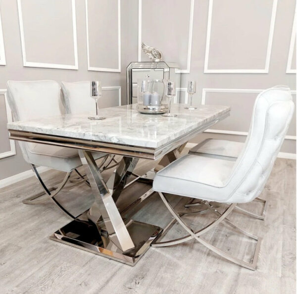 Ariana x marble dining table with chairs