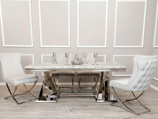Ariana x marble dining table with chairs