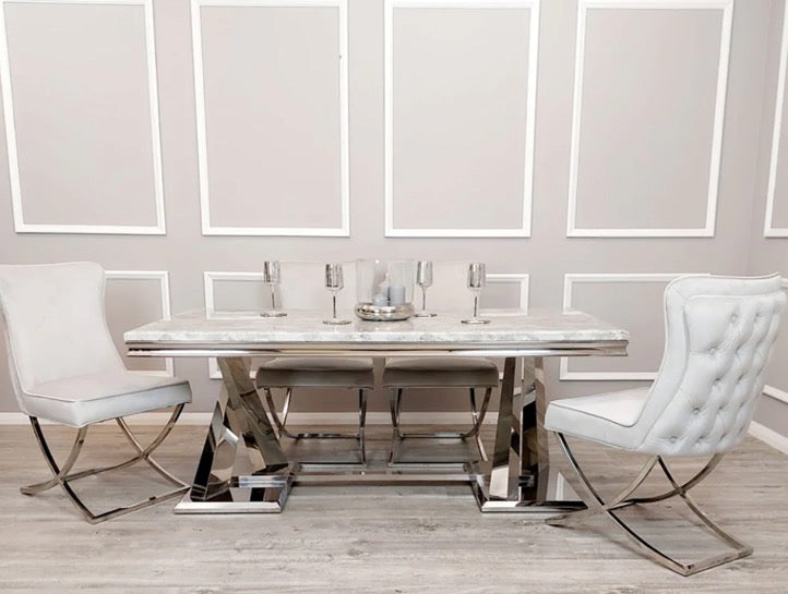 Ariana x marble dining table with chairs