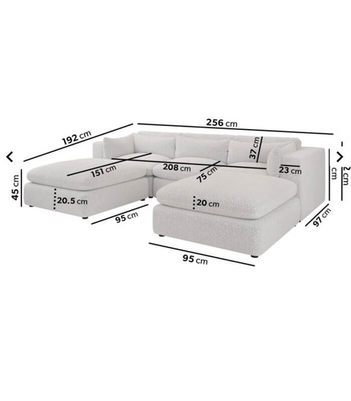 u shape sofa