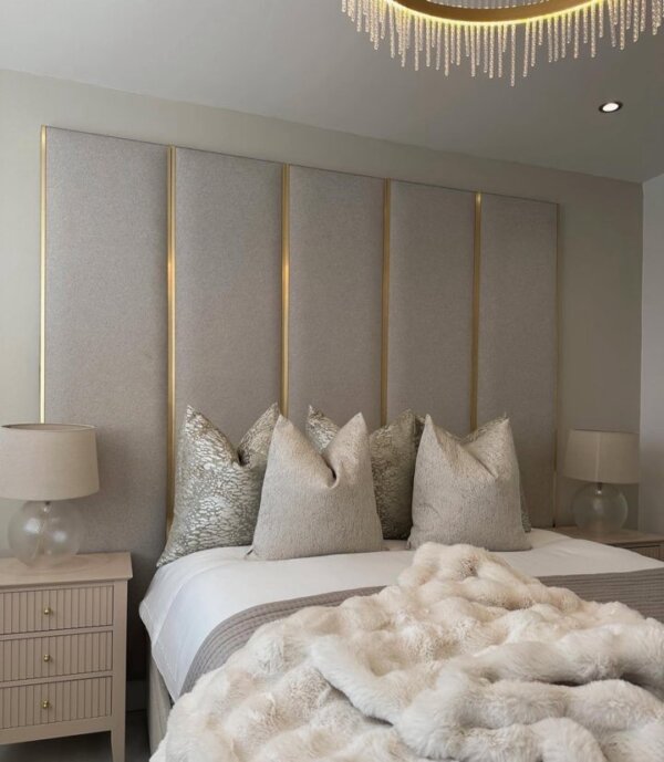 bed with headboard