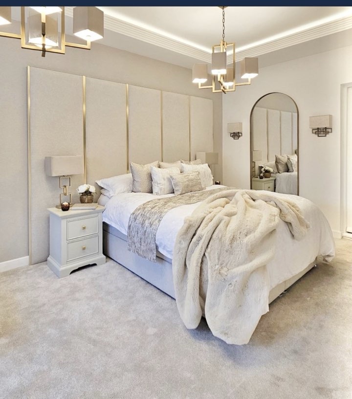 bed with headboard