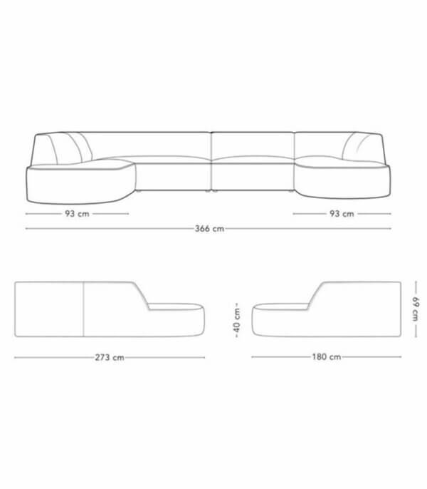 Camden Sectional U Shape Sofa