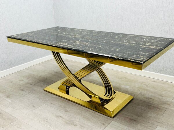 black dining table