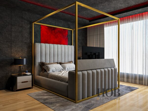 Grand linear 4 poster tv bed
