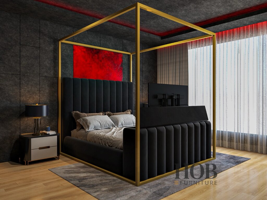 Grand linear 4 poster tv bed