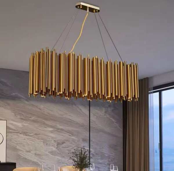 Gold fluted piano lamp