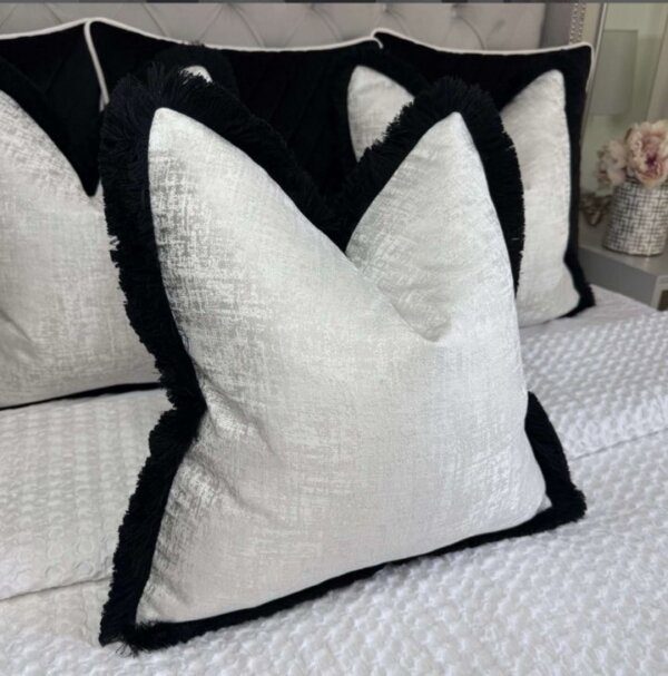 Luxury fringed Blake feather filled cushion
