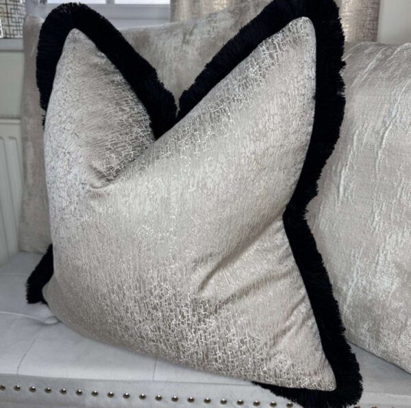 Luxury fringed Blake feather filled cushion