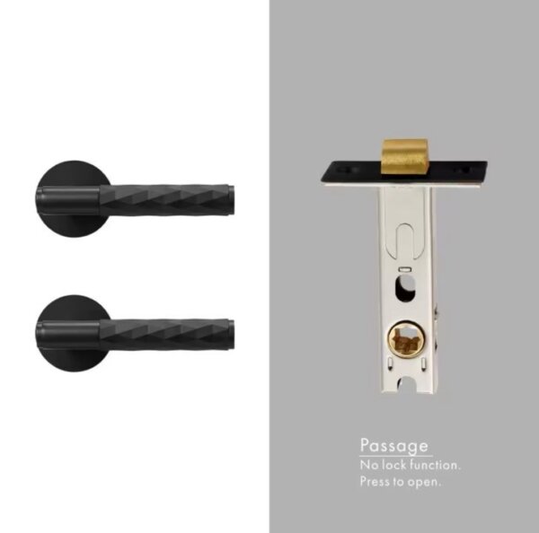 Luxury Diamond Pattern gold Door Locks Set Handle