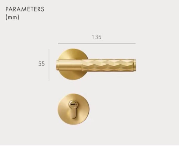 Luxury Diamond Pattern gold Door Locks Set Handle