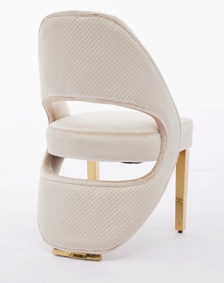 Milano dining chairs in cream and gold