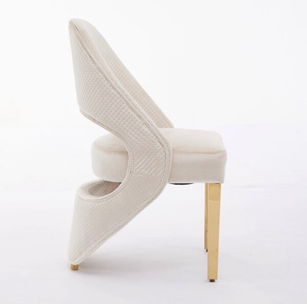Milano dining chairs in cream and gold