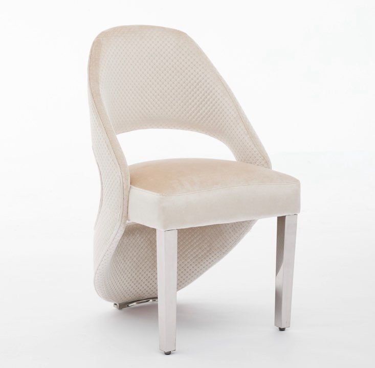 Milano dining chairs in cream and gold