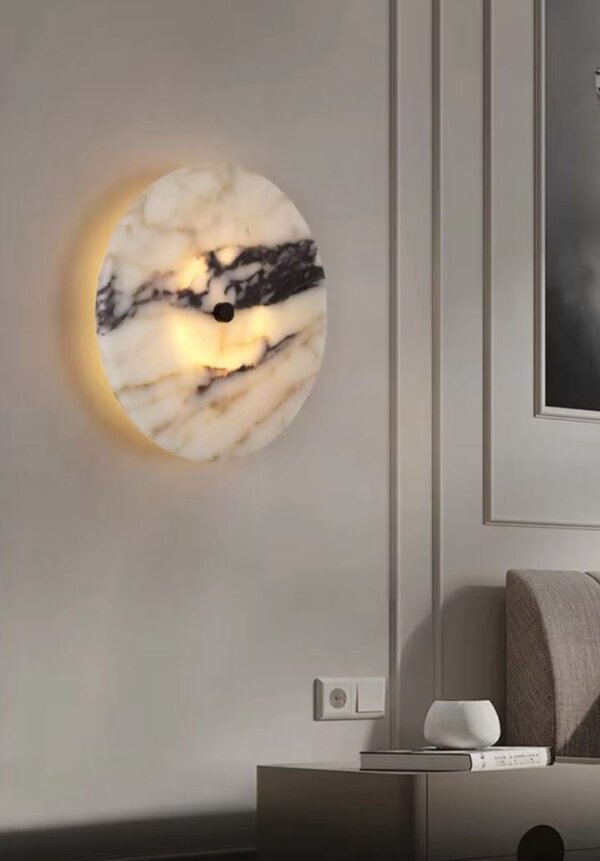 Hermes circular marble lamp