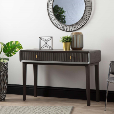 Emily Smoke Grey Elm 2 Drawer Console Table