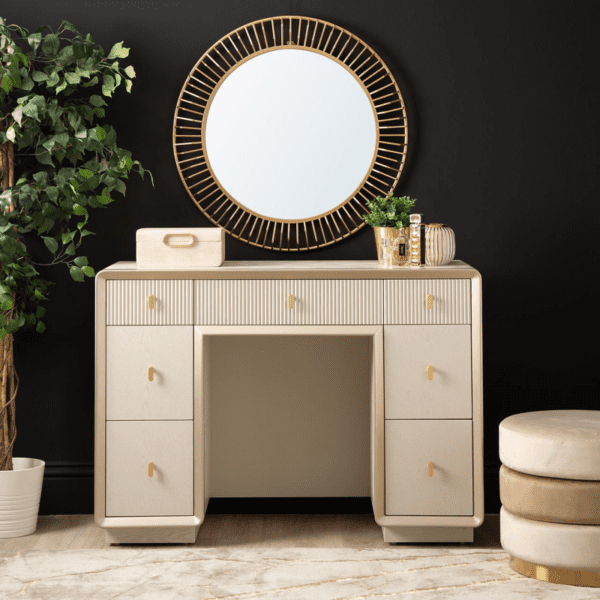 Emily Cream Elm 7 Drawer Dressing Table